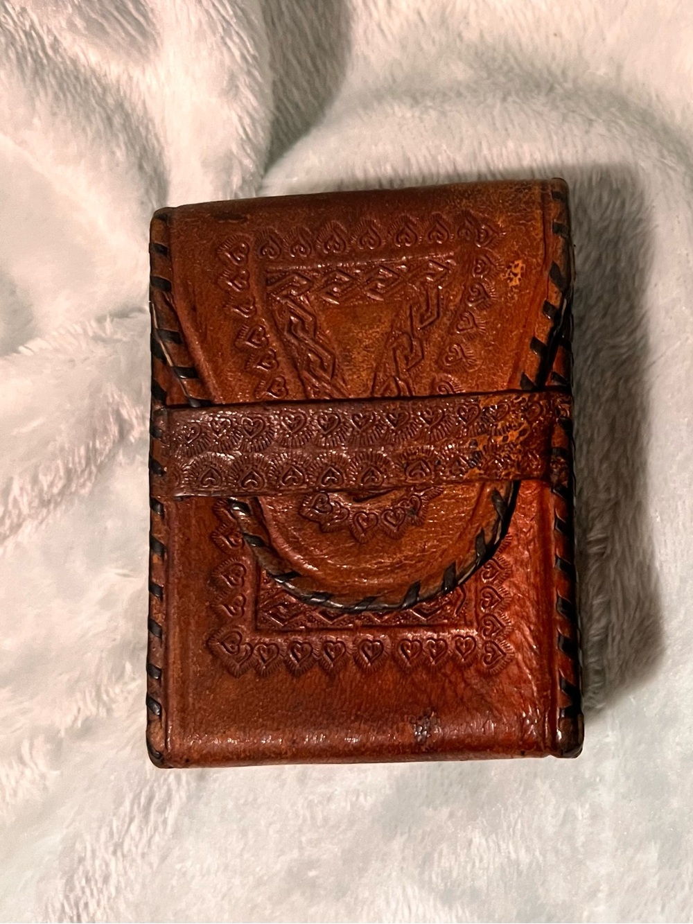 Vintage Handcrafted Brown Tooled Leather